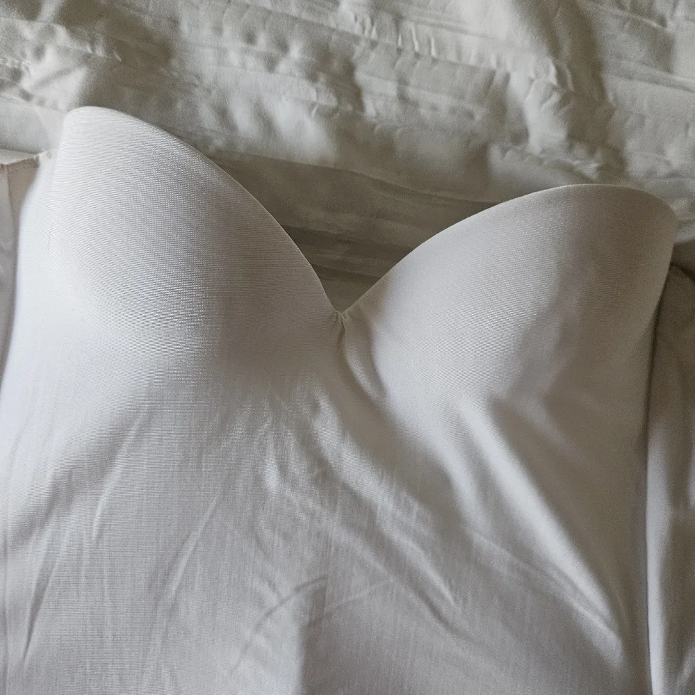 White Strapless Bustier Top BRIDAL - Picture 3 of 9